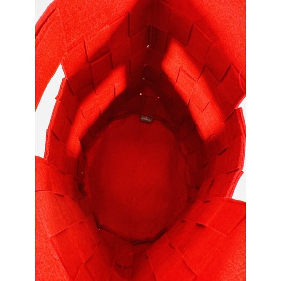 Hallmark Woven Red Felt Tote Gift Bag Christmas Holiday Large 2018 NWT Storage - Picture 11 of 13